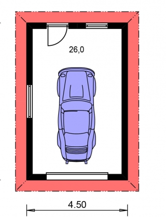 Mirror image | Floor plan of ground floor - GARÁŽ 3